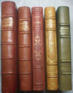 フランス背革美装文芸書5冊/ディドロ、ダンテ、メリメ、リルケ、A.フランス/ 1920年代