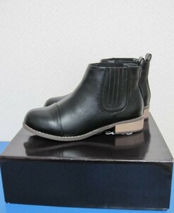 新品★サイドゴアブーツ 黒 ブラック LLサイズ　ショートブーツ ローヒール シンプル