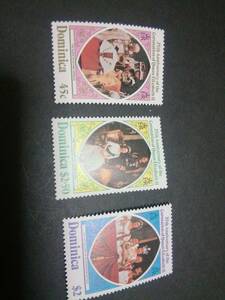 トピカルテーマ：エリザベスII 世を描く切手、DONICA Coronation25年、３種完、未使用美品