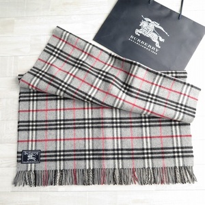 新品同様 バーバリー Burberrys★英国製 ラムウール ノバチェック 大判ショール ストール マフラー ENGLAND製 ショップ袋付き
