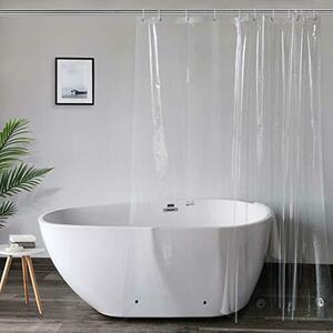 AooHome シャワーカーテン 透明 ビニールカーテン バスカーテン ユニットバス 浴室 間仕切り クリア 180×220cm