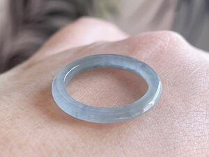 天然ミャンマー氷藍本翡翠（A） リング指輪（番号A2337）