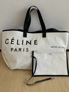 CELINE セリーヌトートバッグ 希少！CELINE MADE IN TOTE メイドイントートWHITE