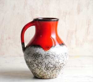 西ドイツ製 ヴィンテージ U KERAMIK 陶器の花瓶 Fat lava 花器 一輪挿し ミッドセンチュリー期 フラワーベース アンティーク ig2856