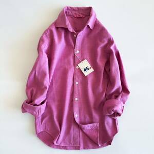【新品タグ付き】45R 洗いざらしコットンシャツ ピンク