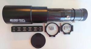 BORG 90FL対物レンズ カーボンドロチューブ ヘリコイド K-ASTEC鏡筒バンド プレート