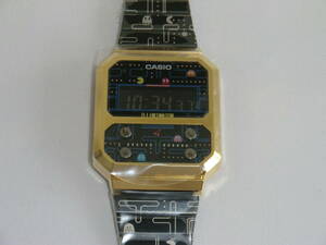CASIO パックマン 腕時計 デジタル ブラック ベルト総柄 A100WEPC-1BJR パックマンコラボ Pac-Man watch カシオ