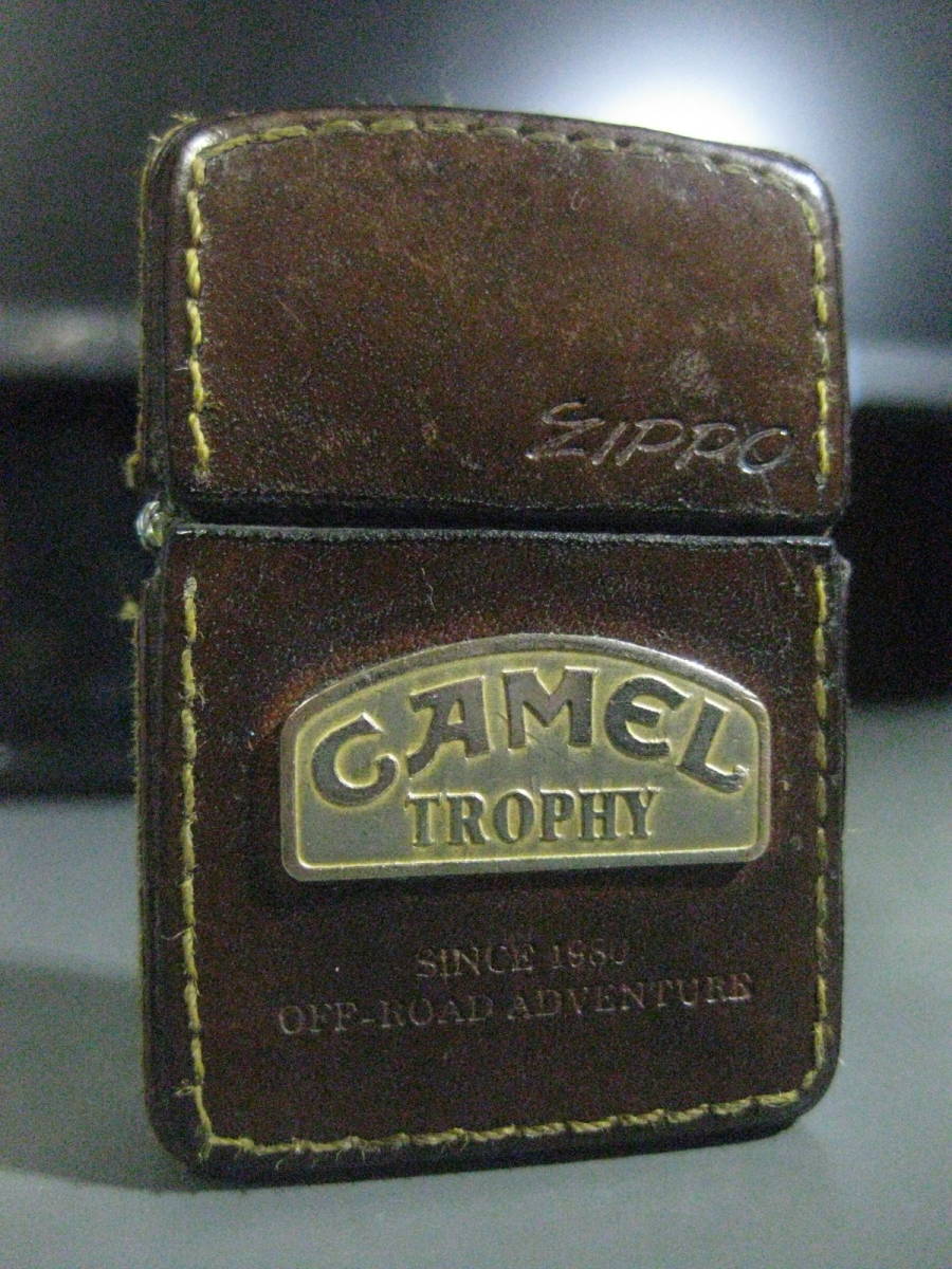 ZIPPO CAMEL TROPHY ジッポー キャメルトロフィー 革巻き 現状品-