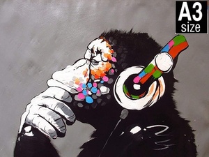 バンクシー/Banksi キャンバスアートポスター オリジナルアート作品　A3サイズ GB