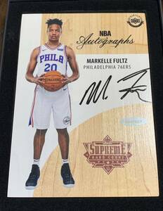 Markelle Fultz 2016-17 Upper Deck Supreme Hard Court Game-Used Floor RC AUTO ルーキー 直筆 直書きサイン 76ers