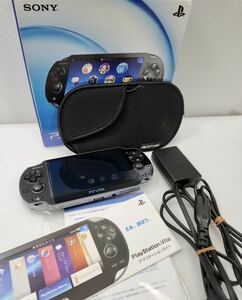 動作品 Playstation PS Vita 本体 PCH-1000 カーバセット Wi‐Fiモデル クリスタル・ブラック VITA 