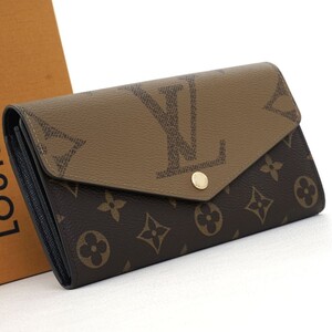 【未使用に近い】 ルイヴィトン Louis Vuitton モノグラム ジャイアント ポルトフォイユ サラ 長財布 メンズ レディース 定価約10万 S0017