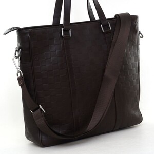 【極美品】ルイヴィトン Louis Vuitton ダミエ アンフィニ タダオ メテオール 茶 2WAY ショルダー ビジネスバッグ 1円 定価約20万 Y0037
