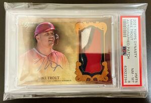 PSA8!! 2021 Topps Dynasty Mike Trout Autographed Patch マイクトラウト 直筆サインカード 10枚限定 パッチ エンゼルス 直書き