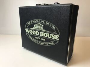 当時物 昭和レトロ カセットテープトランク WOOD HOUSE ウッドハウス レザー巻き