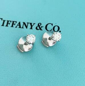 正規品 Tiffany&co ティファニー プラチナ ソリティア 鑑定書 ピアス 0.36ct ダイヤモンド ダイヤ