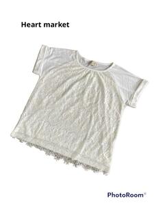 【Heart market】ハートマーケット レース Tシャツ カットソー 白