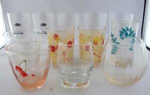 昭和レトロ「グラス　コップ色々」キリンホームタップ　薄張りグラス　縞ガラス