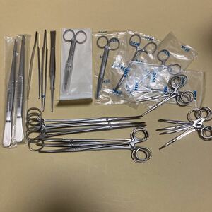 ピンセット 鉗子 剪刀等点セット 外科手術用 新品未使用品