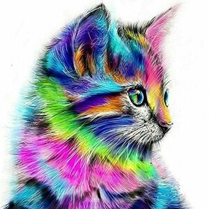 【現品限り】 LｏｖｅｔｈｅFａｍｉｌｙ 数字油絵 オフィス装飾 油絵 デジタル油絵 ホーム カラフル可愛い猫 40ｘ50ｃｍ