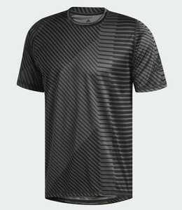 (新品) アディダス adidas 半袖機能Tシャツ M4T STRONG キカガクグラフィックヘザーTシャツ Lサイズ 黒 ブラック グレー トレーニング