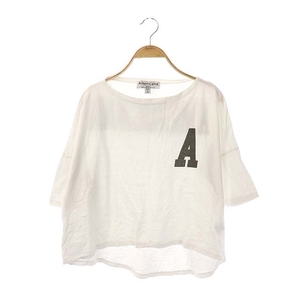 アメリカーナ AMERICANA ロゴ 半袖 Tシャツ カットソー プリント 白 ホワイト /ES ■OS レディース