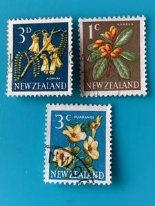 ニュージーランド切手(花)★カラカラ★コウハイ★ プアランギ、1960年