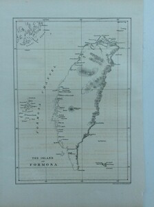 ペリー艦隊制作 台湾地図 1854年 厚手紙オリジナル石版