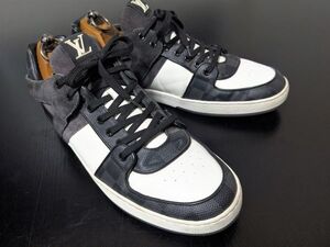 美品 使用回数少 ルイヴィトン 8 LOUIS VUITTON ♯GO1101 ダミエ ハイカットレザースニーカー 6780