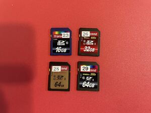 SDカード 16GB〜64GB ４枚 中古 送料込み