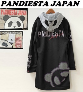 未使用 /L/ PANDIESTA JAPAN パンダフェイス フェイクスウェードロングWライダースパーカー メンズ レディース タグ 羽織物 パンディエスタ