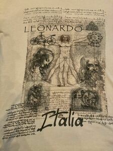イタリア製　Leonardo Da Vinci Shirt レオナルド・ダ・ヴィンチ　ウィトルウィウス的人体図