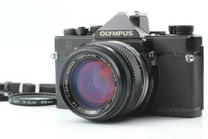 【良品】【Exc+5 w/ strap】 Olympus OM-1 Black Film Camera Zuiko 50mm f1.4 Lens オリンパス 1139@7W