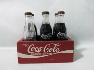 《激レア・50’ｓコレクション》コカ・コーラ　空き瓶＆木製ケース　インテリア　置物　小物　ビンテージ　ロカビリー