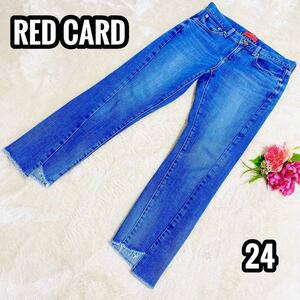 RED CARD カットオフ デニム ジーンズ 24インチ ブルー レッドカード Gパン 青 ジーパン ズボン パンツ M 26403TW かわいい おしゃれ