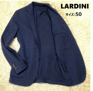 【美品】LARDINI ラルディーニ サイズ:50(XL相当) テーラード ジャケット ダークネイビー 紺 ビジネス