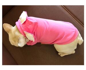 ピンク 4Lサイズ☆耳つき 犬服 ロンパース中型犬 大型犬 男の子 女の子
