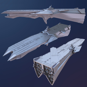 1/8000 バトル7 バトル級可変ステルス攻撃宇宙空母 3Dプリント 未組立 宇宙船 宇宙戦艦 宇宙空母 Spacecraft Space Ship Space Battleship