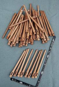 ８個　レトロ品　糸巻き棒　木製：無垢　美品　機織り道具：シャトルで使用