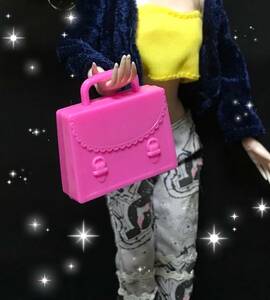○03　在庫限り　1/6　バービー　人形　フィギュア　カスタムドール　撮影用　小物　鞄　ハンドバッグ　ピンク