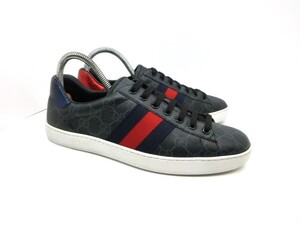 ◆本物保証◆グッチ◆GUCCI◆2023年モデル(97,900円)◆メンズ/エース/GGスプリーム/スニーカー/シューズ/靴/革靴/26~26.5㎝★☆極美品☆★