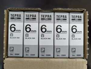 KING JIM TEPRA PRO キングジム テプラプロ テープカートリッジ SS6K 白6mm 純正品５個セット