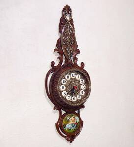 イタリア製◆ロココ様式 掛時計◆JUNGHANS/ユンハンスのドイツ製クォーツ◆優雅なウォールデコにも