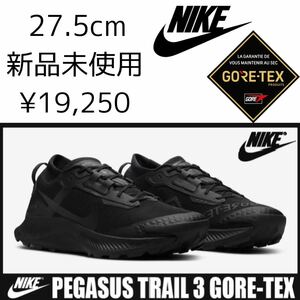 GORE-TEX 27.5cm 新品 NIKE PEGASUS TRAIL 3 GTX ナイキ ペガサス トレイル ゴアテックス トレラン トレイル ランニングシューズ 防水 黒