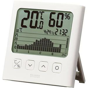 TT-580 ホワイト タニタ 温湿度計 時計 カレンダー 温度 湿度 デジタル グラフ付 ホワイト TT-580 WH 温湿度の変化を確認