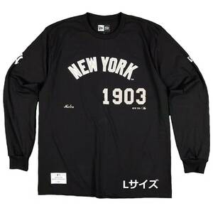即決　新品　送料無料　NEW　ERA　ニューエラ　ニューヨーク　ヤンキーズ　長袖Tシャツ　ロンT　黒　L　ベースボール　野球　大リーグ