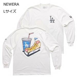 即決　新品　送料無料　NEW　ERA　ニューエラ　ロサンゼルス　ドジャース　長袖Tシャツ　ロンT　白　L　ベースボール　野球　大リーグ