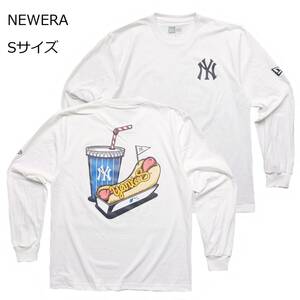 １円～　新品　送料無料　NEW　ERA　ニューエラ　ニューヨーク　ヤンキーズ　長袖Tシャツ　ロンT　白　S　ベースボール　野球　大リーグ