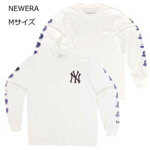 １円～　新品　送料無料　NEW　ERA　ニューエラ　ニューヨーク　ヤンキーズ　長袖Tシャツ　ロンT　白　M　ベースボール　野球　大リーグ