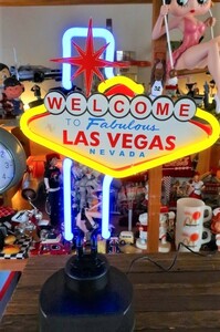 爆レア★ラスト１個★ラスベガス ネオンサイン 看板 40cm Welcome to Fabulous LAS VEGAS NEVADA お部屋をアメリカの雰囲気に♪
